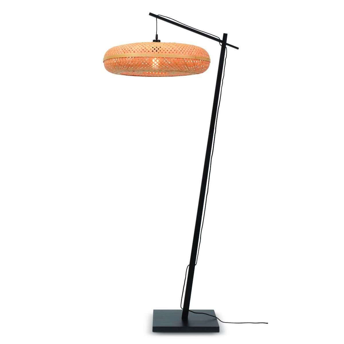 GOOD&MOJO Vloerlamp Palawan zw / 6015 naturel S