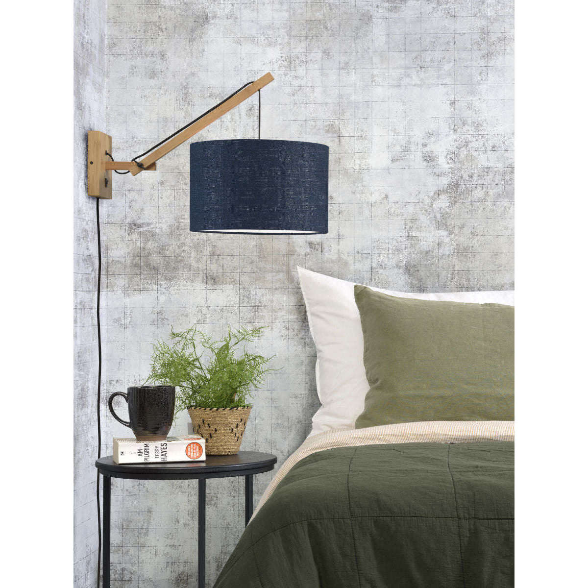 GOOD&MOJO Wandlamp Andes naturel 3220 blauw denim S