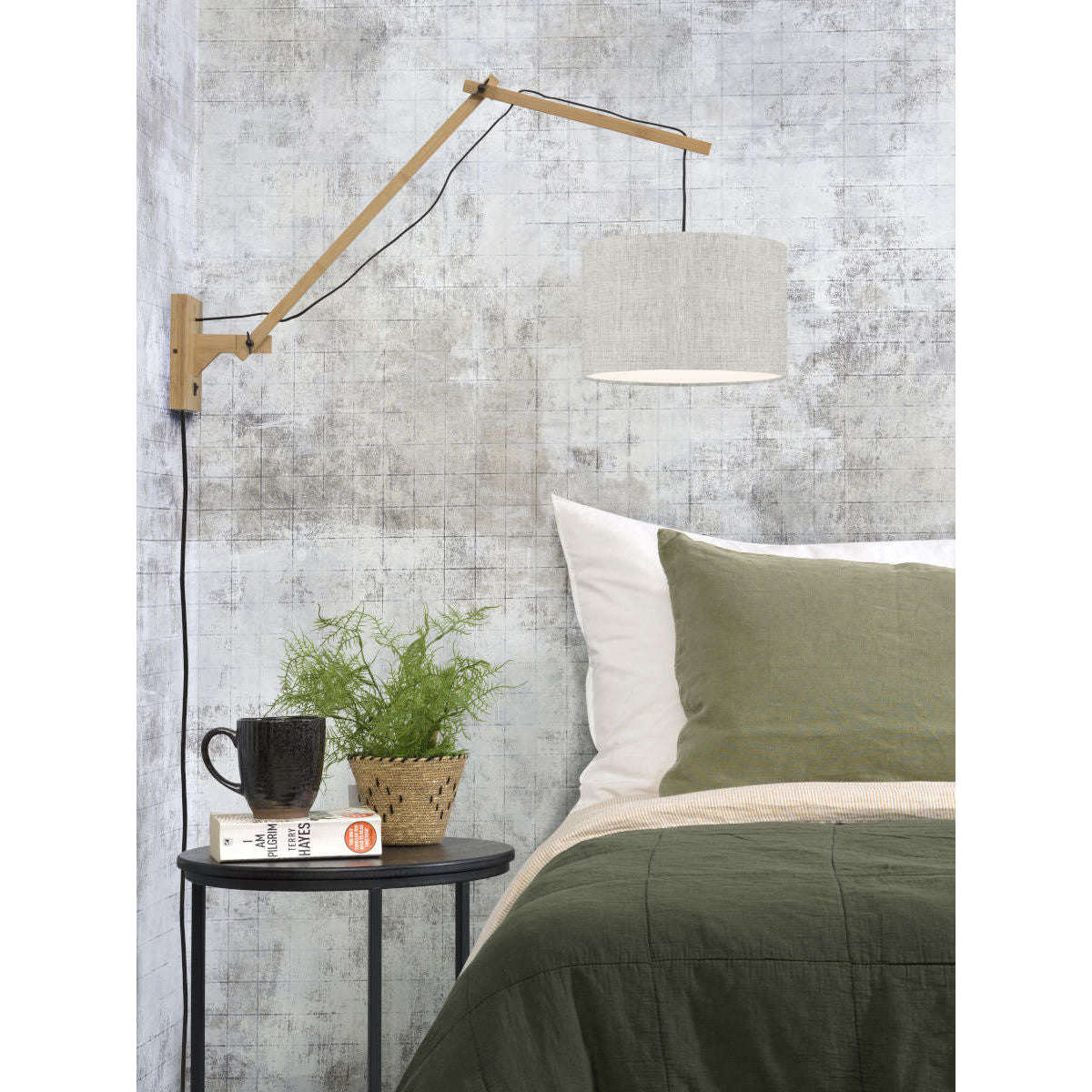 GOOD&MOJO Wandlamp Andes naturel 3220 licht linnen L