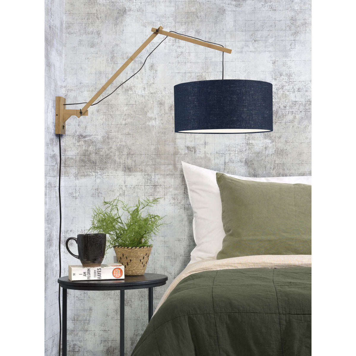 GOOD&MOJO Wandlamp Andes naturel 4723 blauw denim L