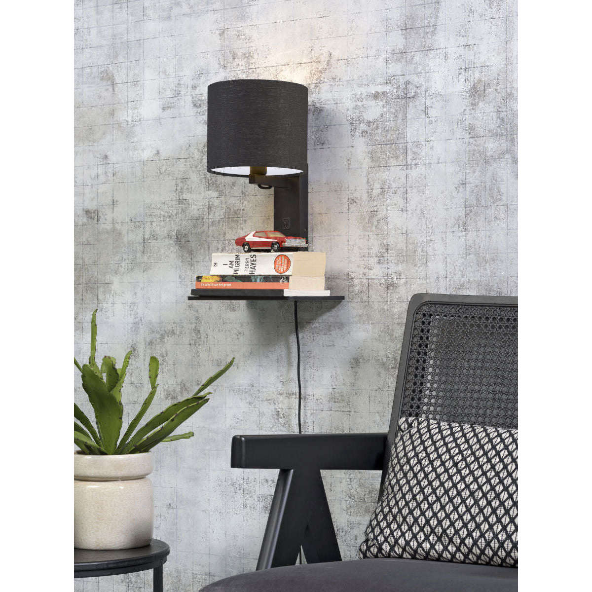 GOOD&MOJO Wandlamp Andes / plaat zwart 1815 donker grijs