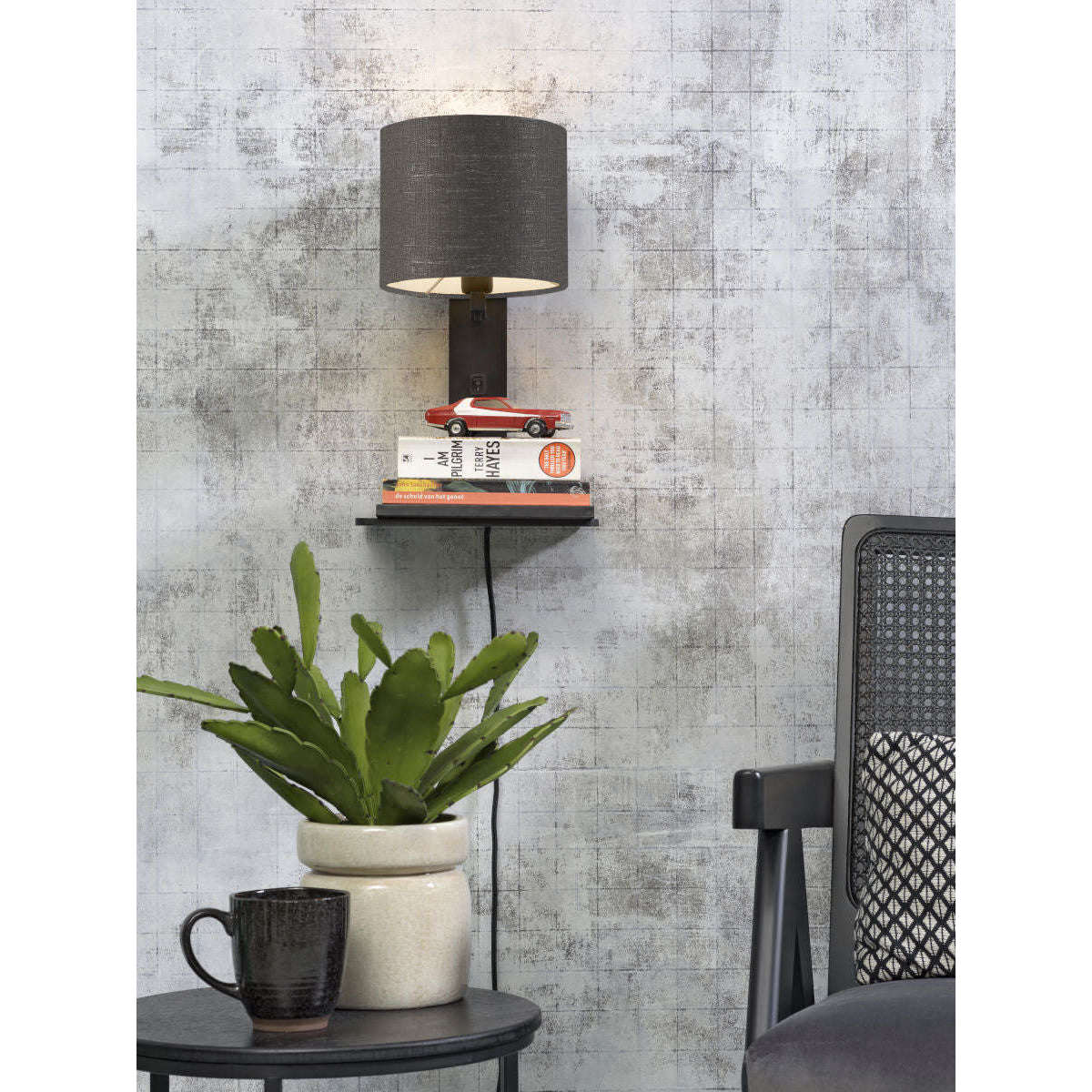 GOOD&MOJO Wandlamp Andes / plaat zwart 1815 donker grijs