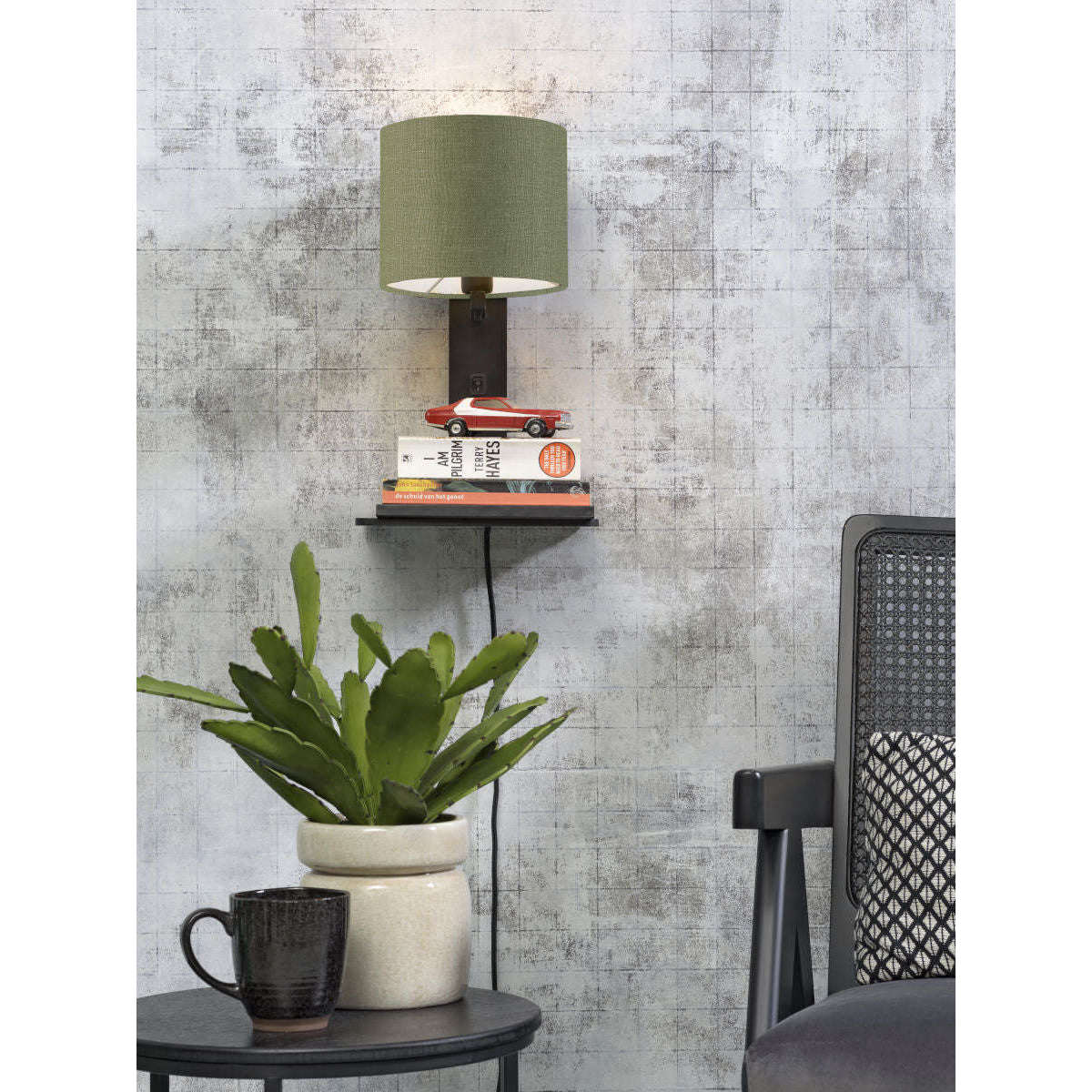 GOOD&MOJO Wandlamp Andes / plaat zwart 1815 groen forest