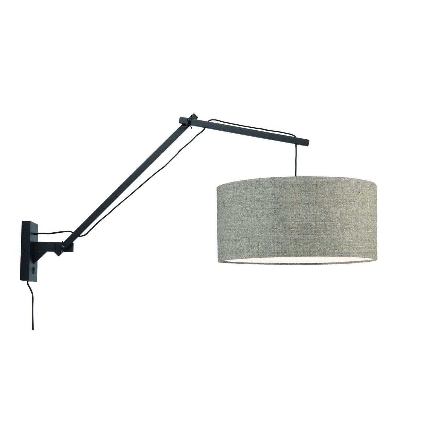 GOOD&MOJO Wandlamp Andes zw 4723 donker linnen L