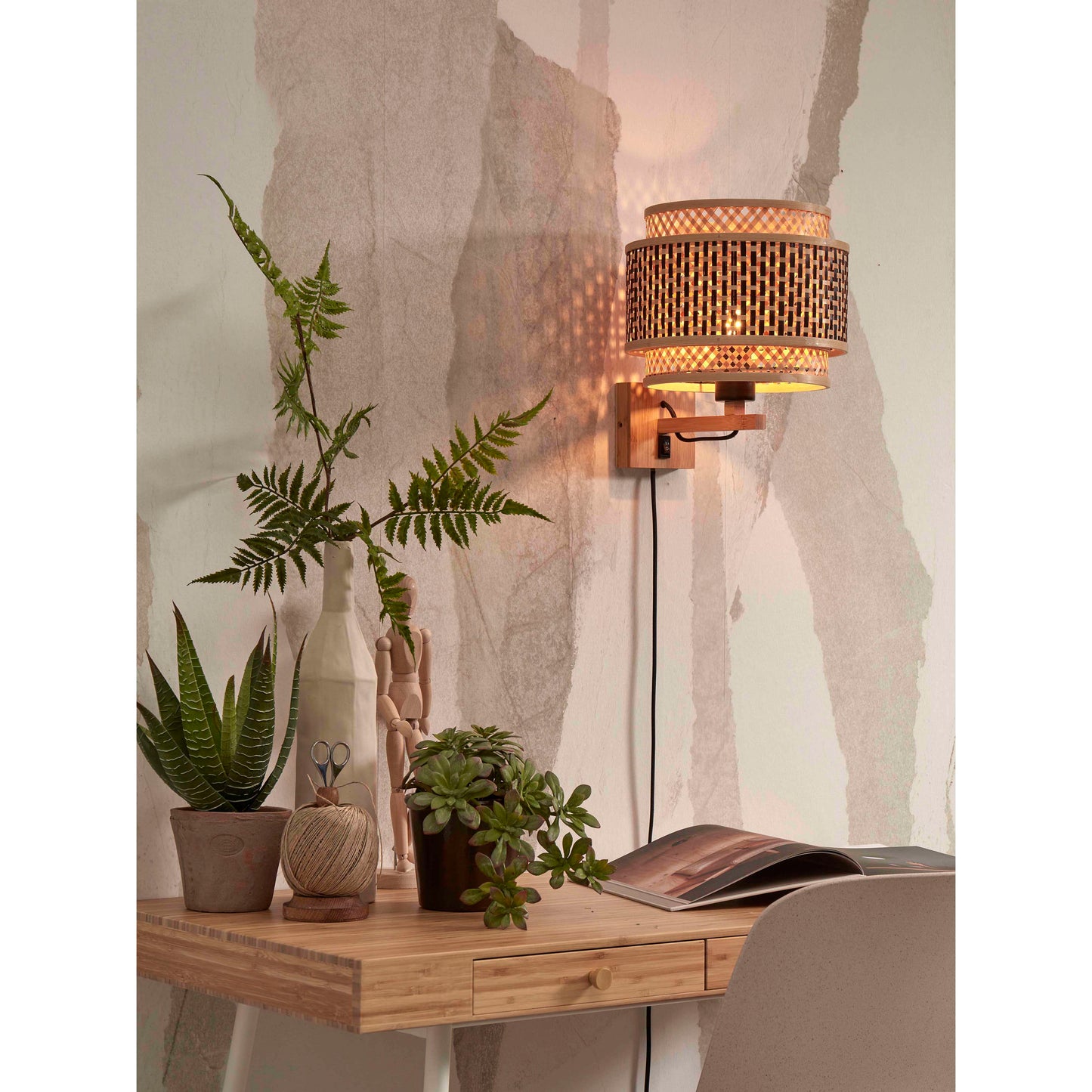 GOOD&MOJO wandlamp bhutan 25 cm naturel