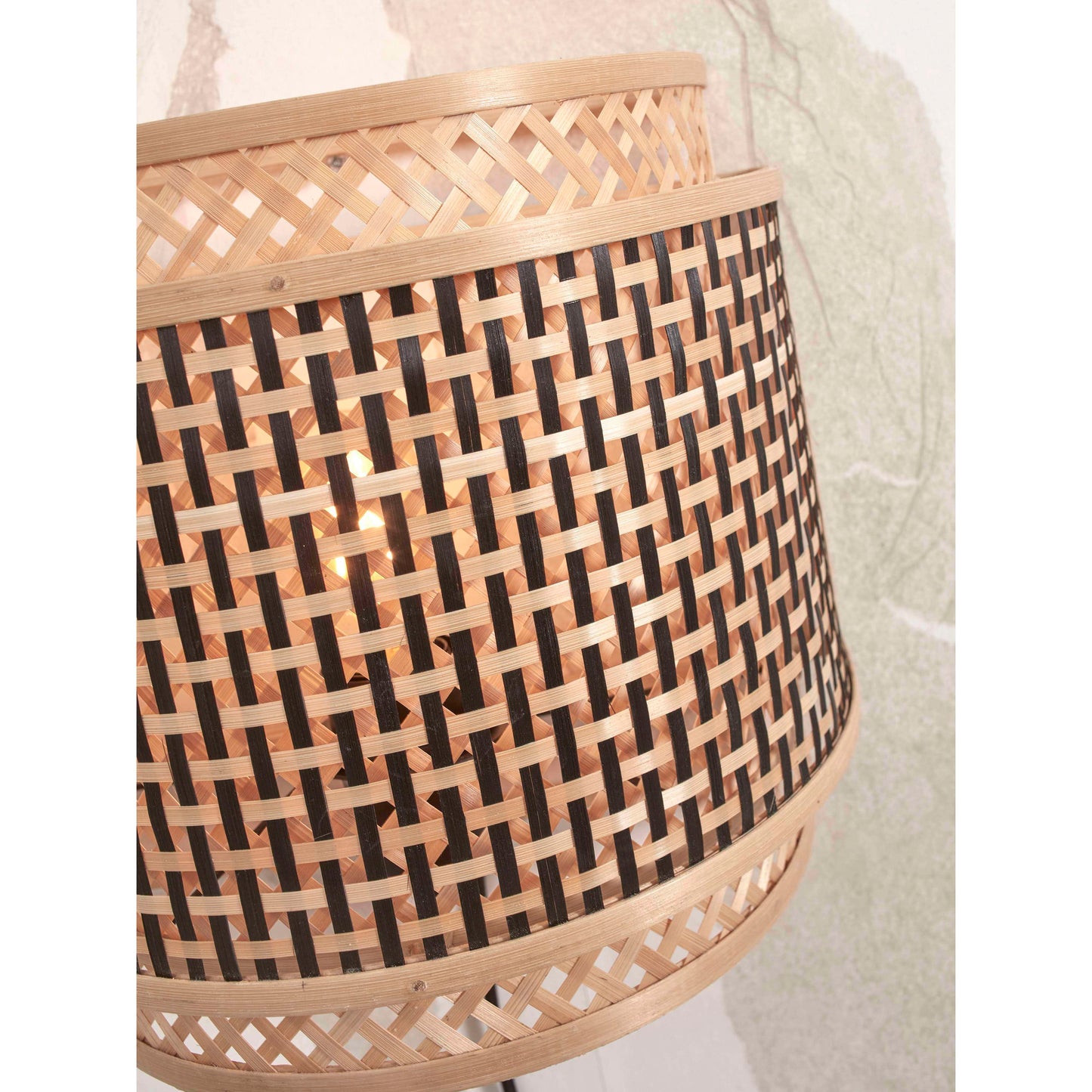 GOOD&MOJO wandlamp bhutan halfrond 24 cm S zwart/naturel