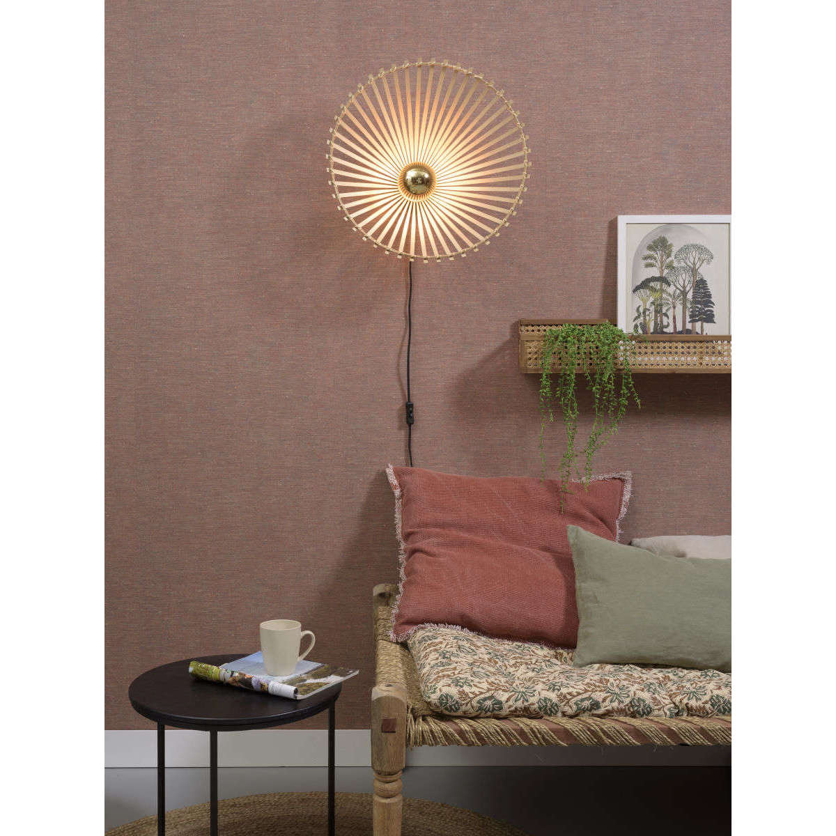 GOOD&MOJO Wandlamp Bromo asymetrisch 50 cm naturel M