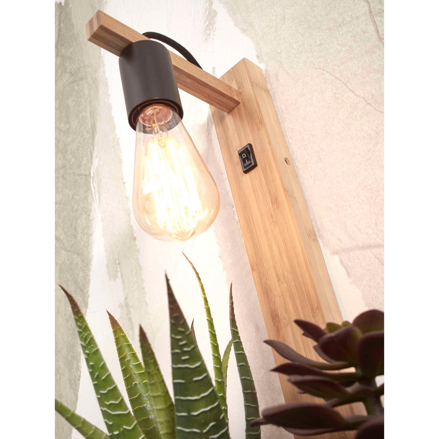 GOOD&MOJO wandlamp flores met plank naturel