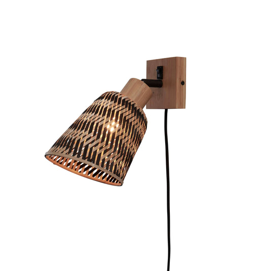 GOOD&MOJO wandlamp java 15 cm naturel/zwart