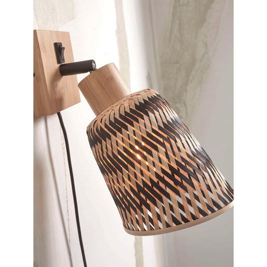 GOOD&MOJO wandlamp java 15 cm naturel/zwart