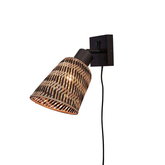 GOOD&MOJO wandlamp java 15 cm zwart/naturel
