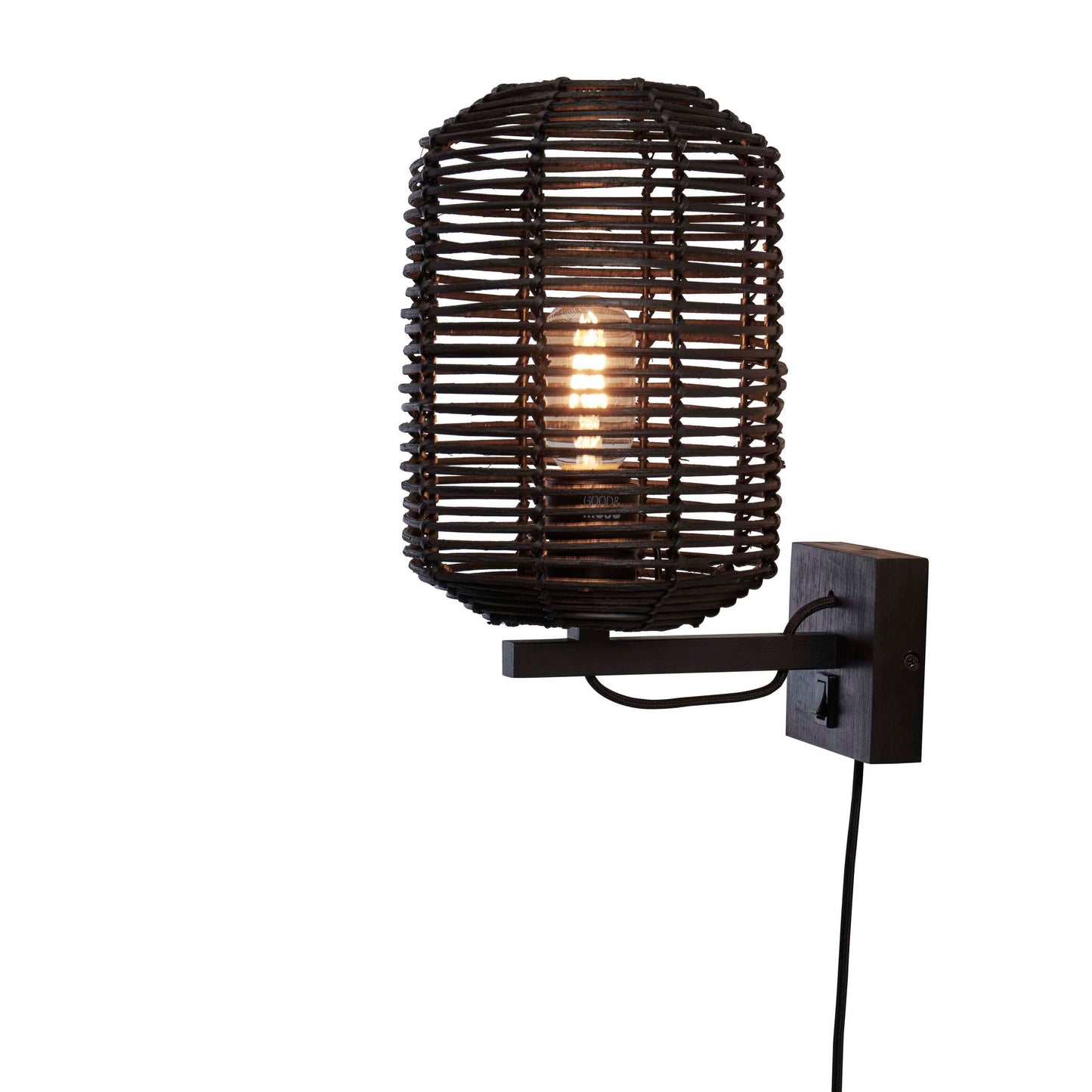 GOOD&MOJO wandlamp tanami koker 18 cm S zwart