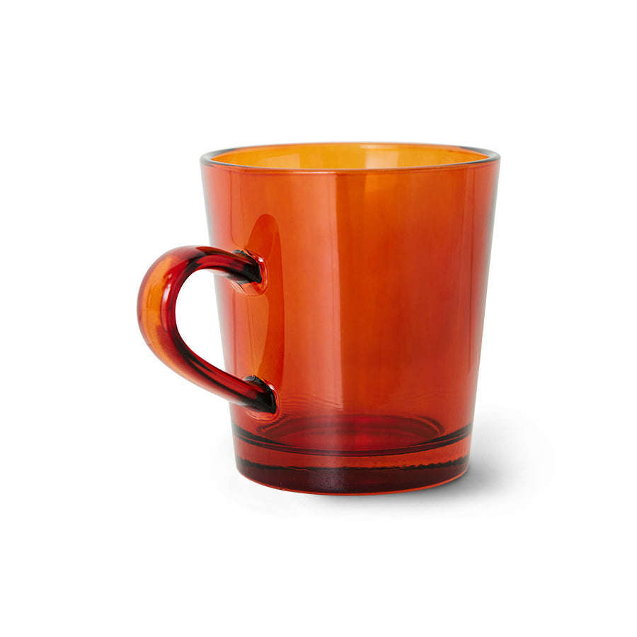 HKliving 70's glassware kopje set van 4 amber brown