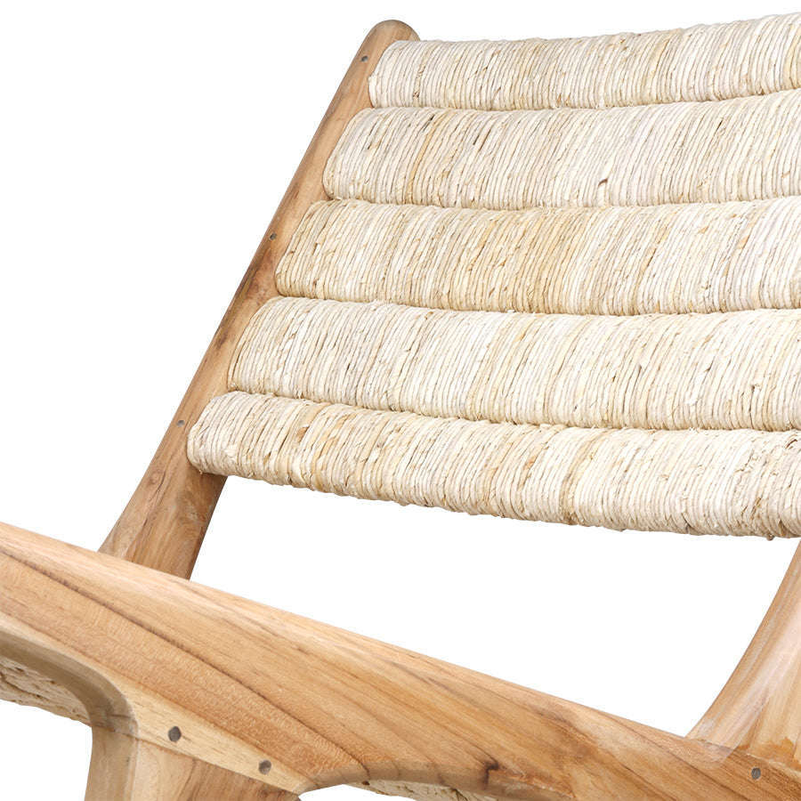 HKliving Abaca lounge fauteuil teak naturel