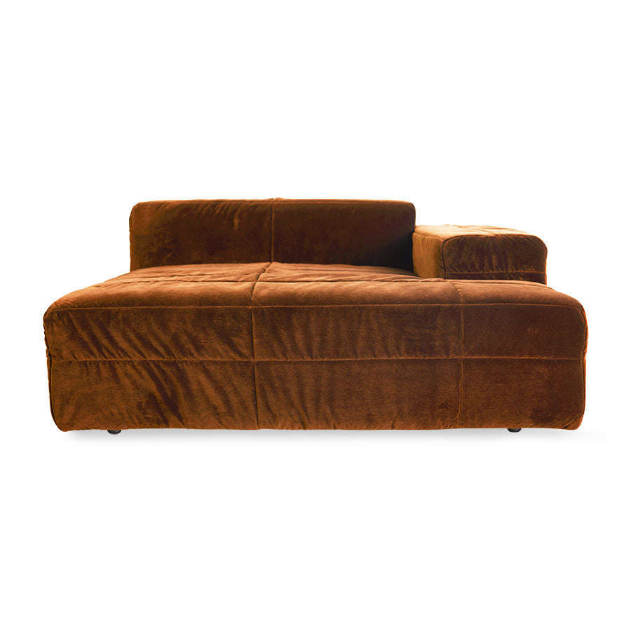 HKliving brut couch element rechts divan royal velvet caramel