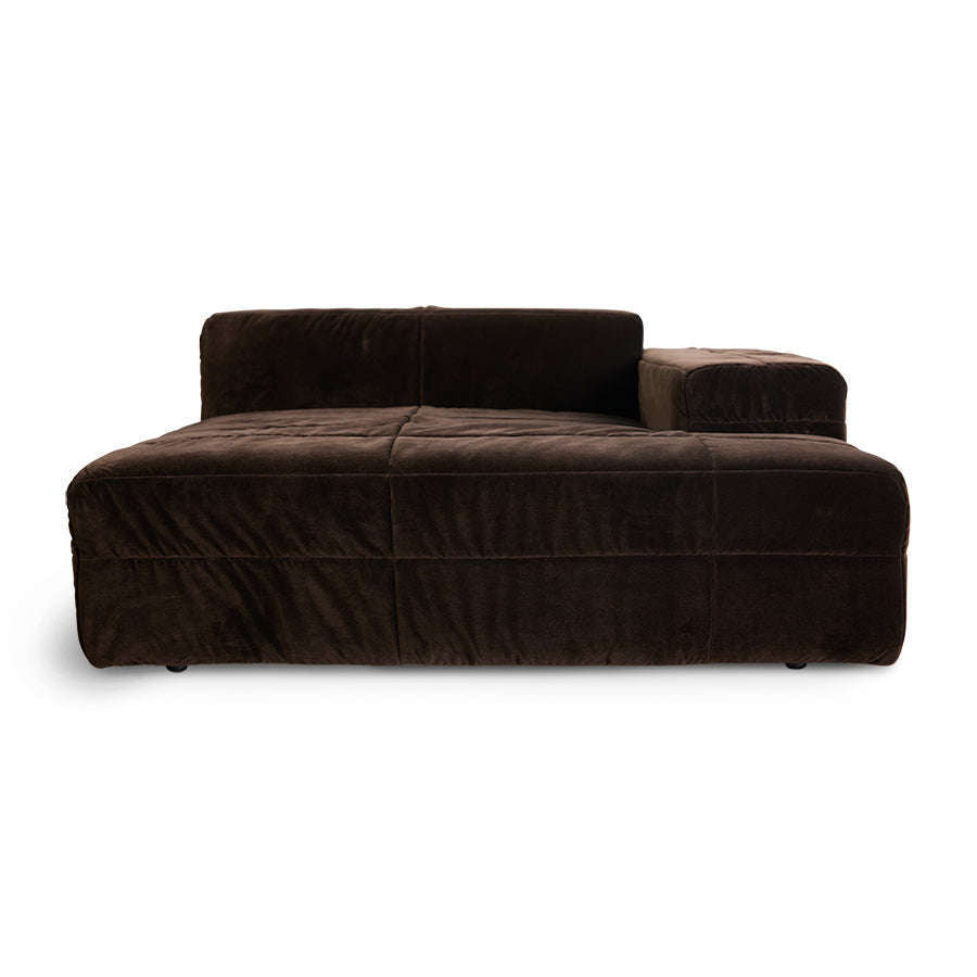 HKliving brut couch element rechts divan royal velvet espresso