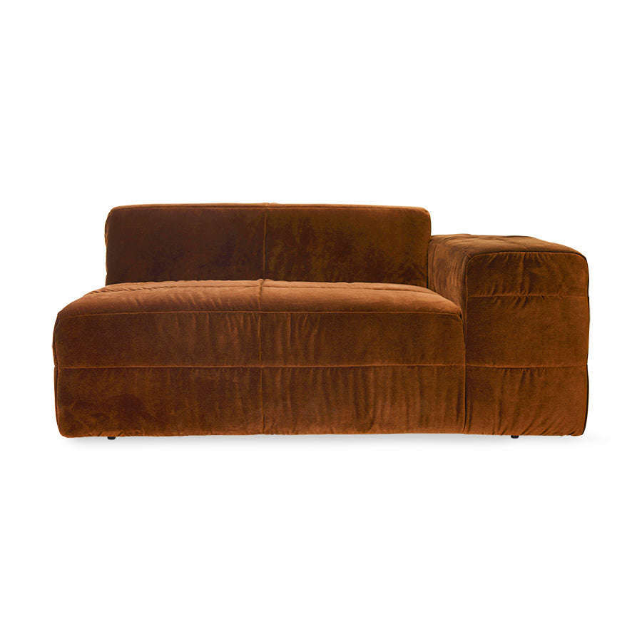 HKliving brut couch element rechts royal velvet caramel