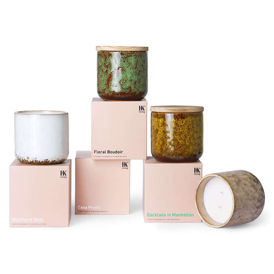 HKliving ceramic geurkaars kaars: casa fruits