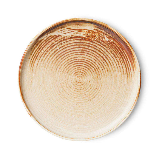 HKliving Chef ceramics bord rustic cream/brown