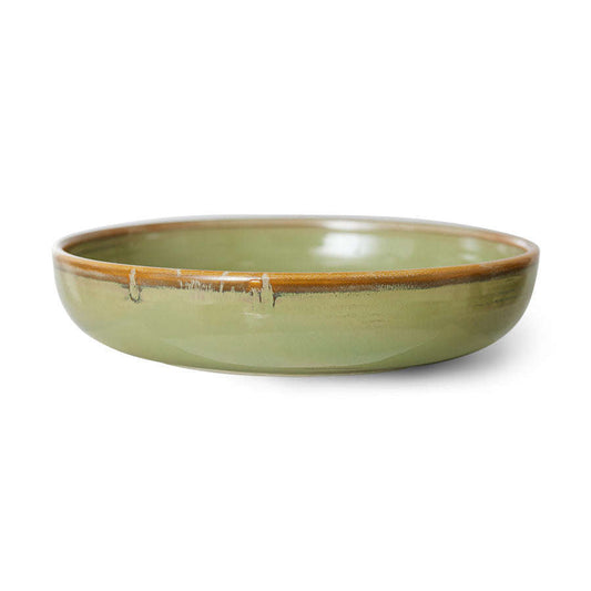 HKliving Chef ceramics diep bord L moss green