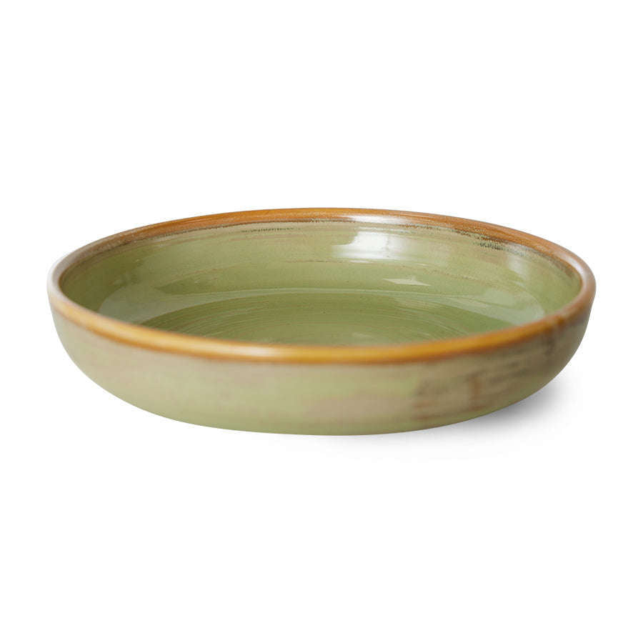 HKliving Chef ceramics diep bord L moss green