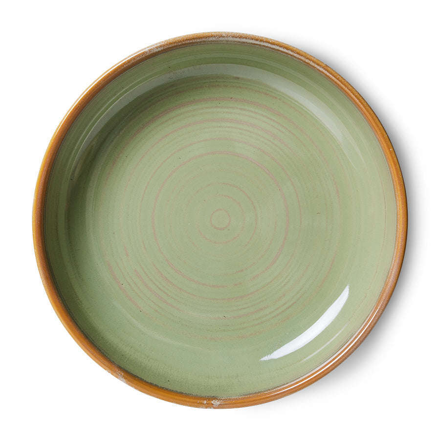 HKliving Chef ceramics diep bord L moss green