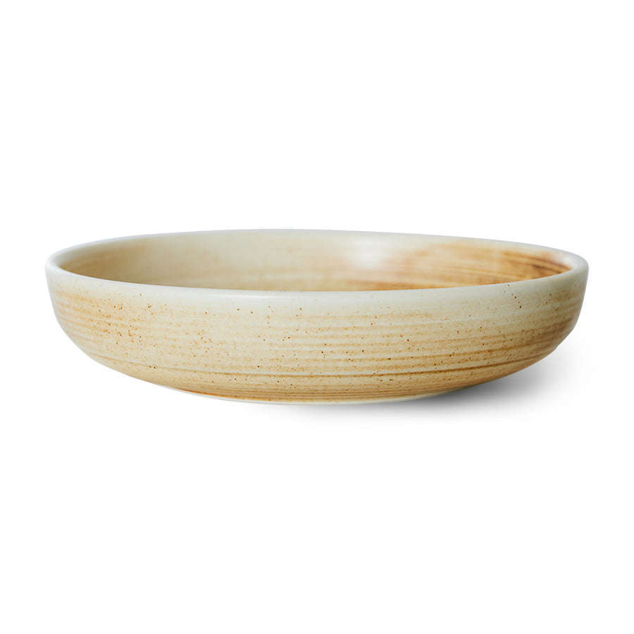 HKliving Chef ceramics diep bord L rustic cream/brown