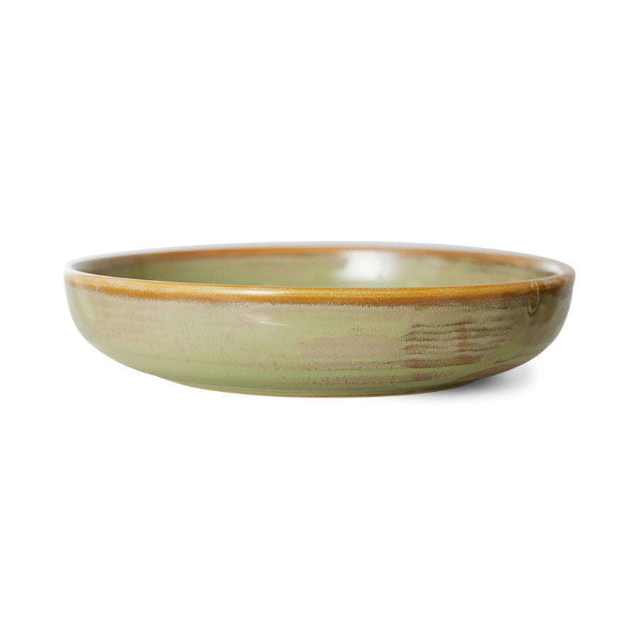 HKliving Chef ceramics diep bord M moss green