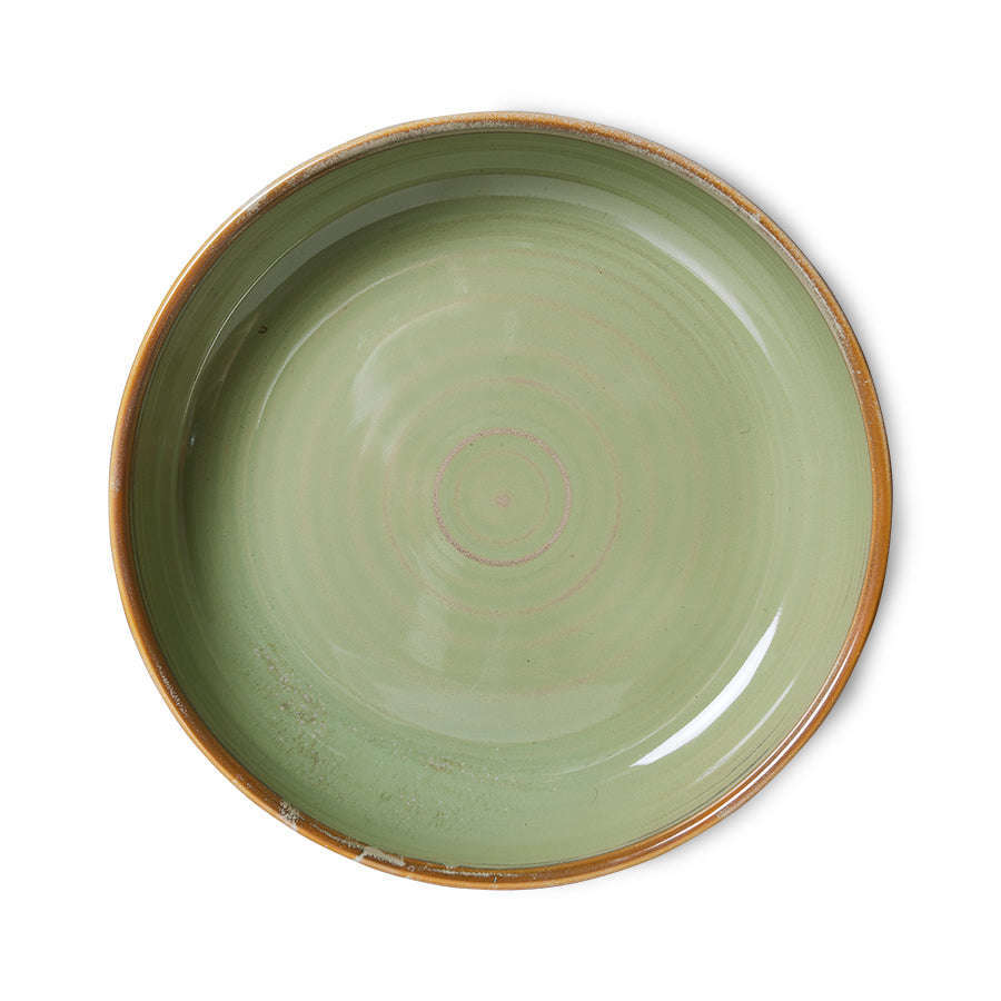 HKliving Chef ceramics diep bord M moss green