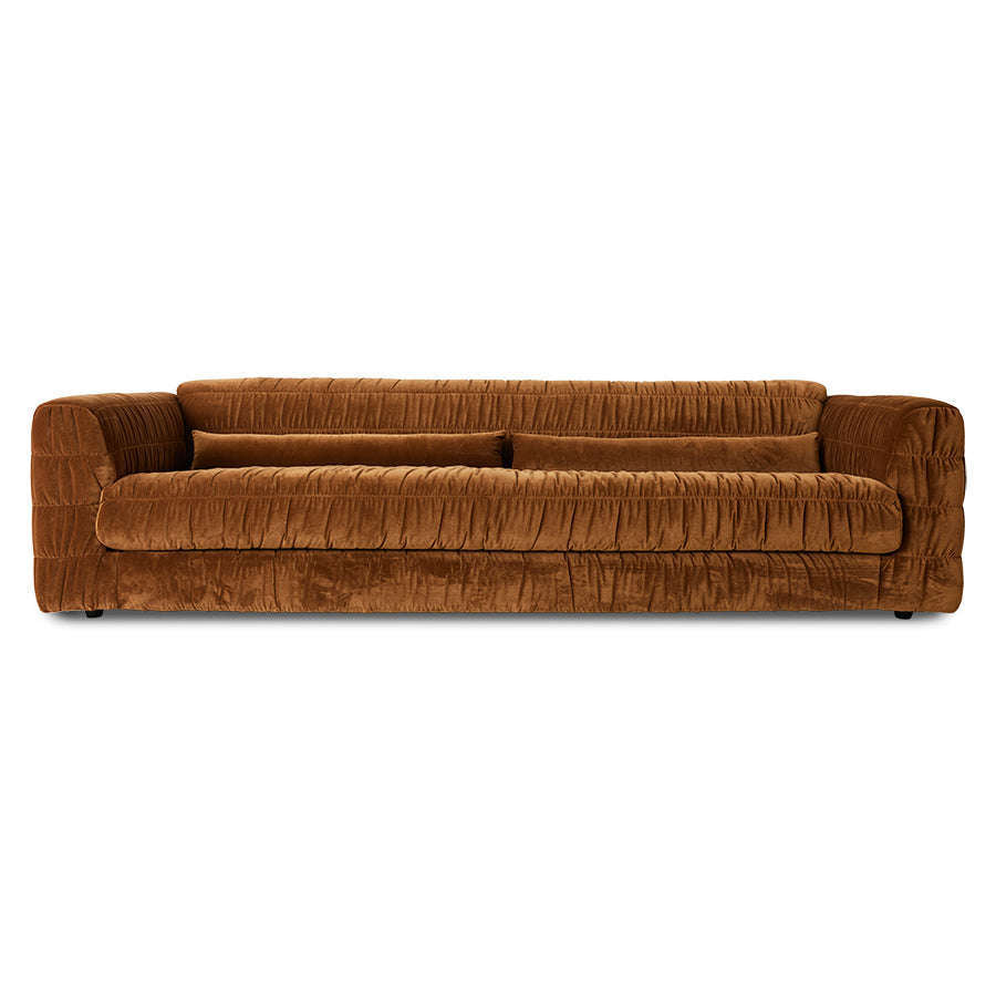 HKliving club couch 4 zits bank royal velvet caramel