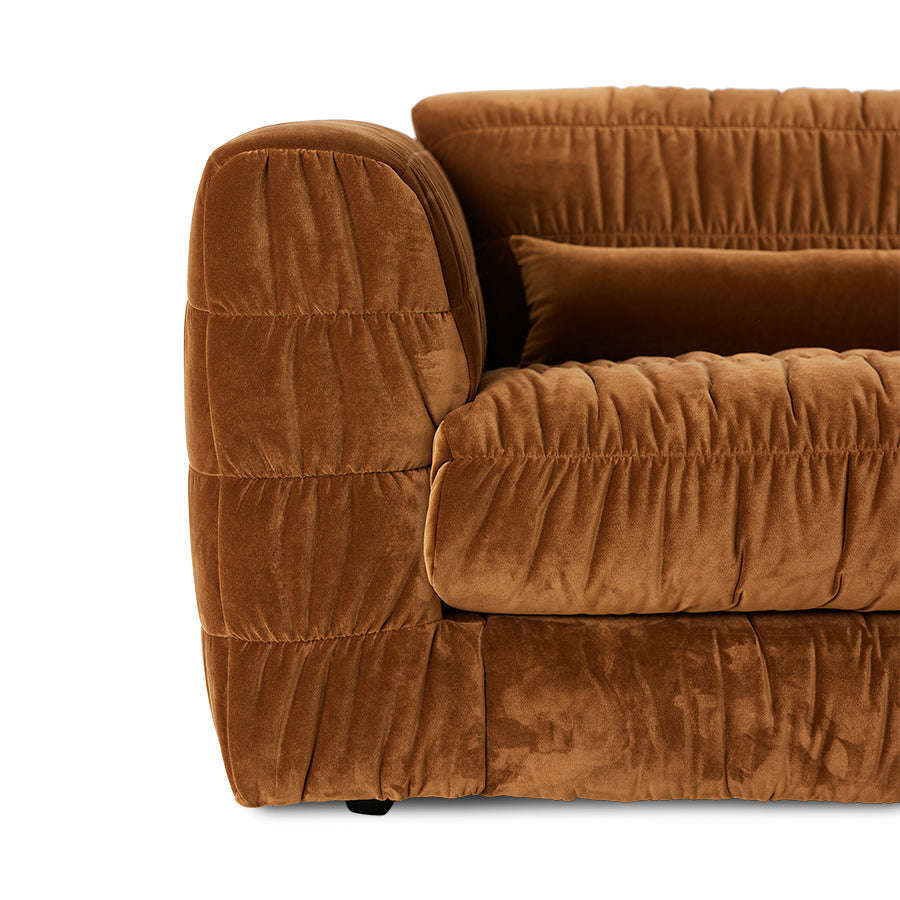 HKliving club couch 4 zits bank royal velvet caramel