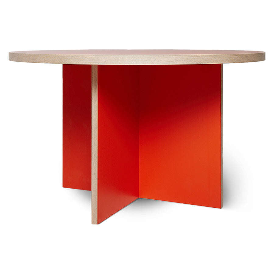 HKliving eettafel rond oranje