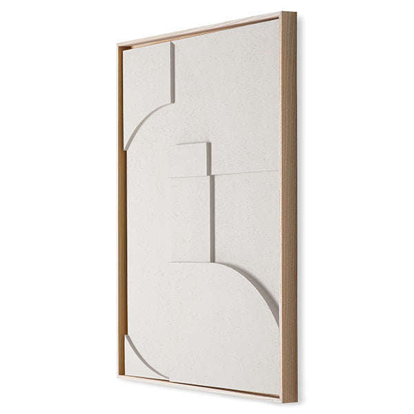 HKliving framed relief art panel A extra large warm grijs