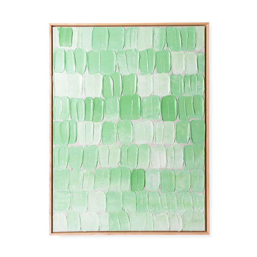 HKliving framed schilderij groen palette abstract