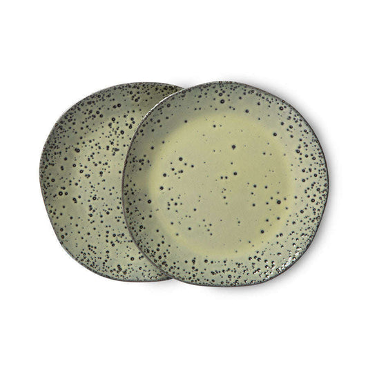 HKliving gradient ceramics: desertbord groen (set van 2)