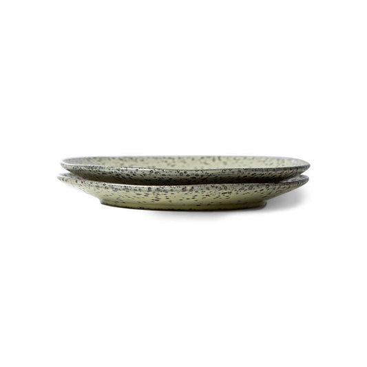 HKliving gradient ceramics: desertbord groen (set van 2)