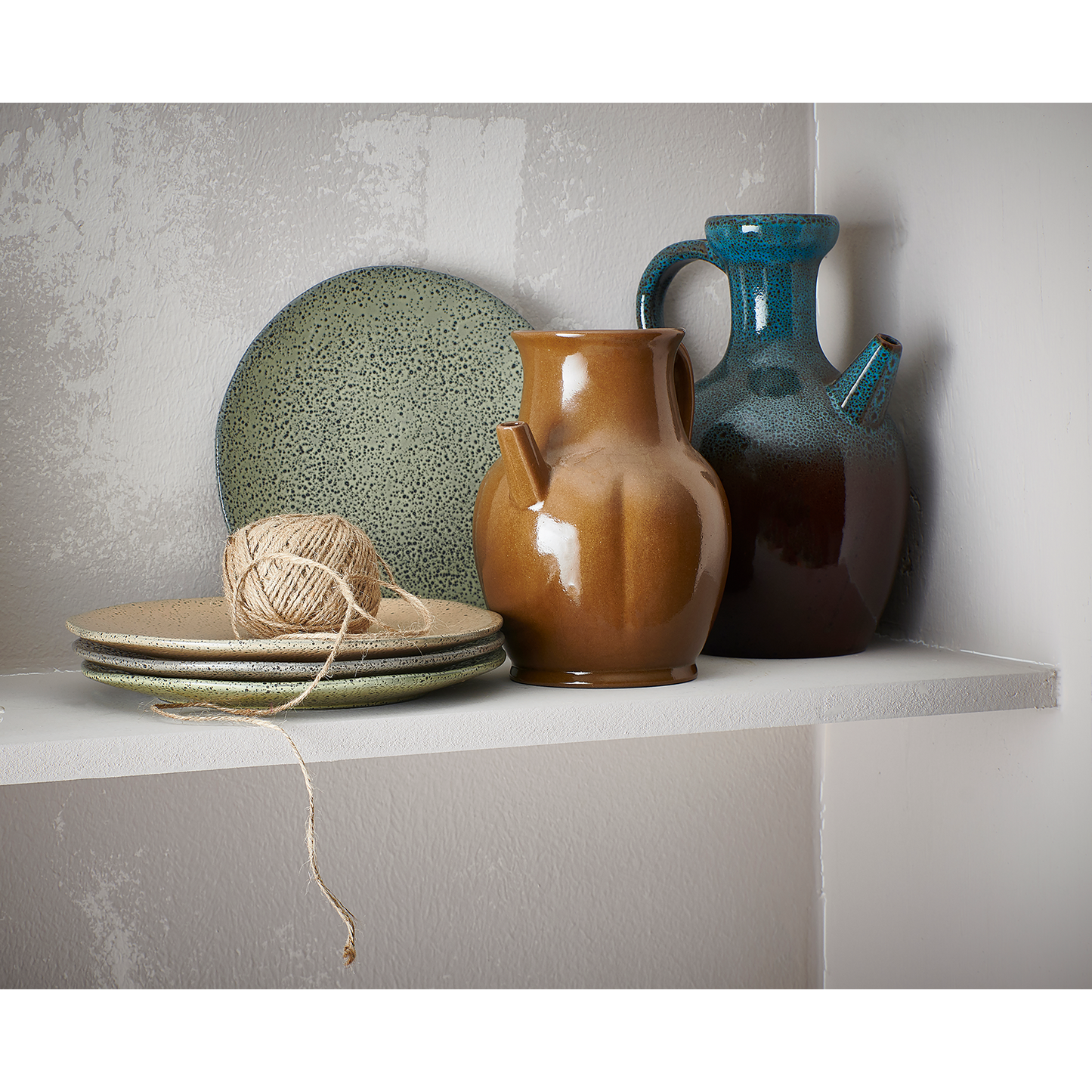 HKliving gradient ceramics: dinerbord groen (set van 2)
