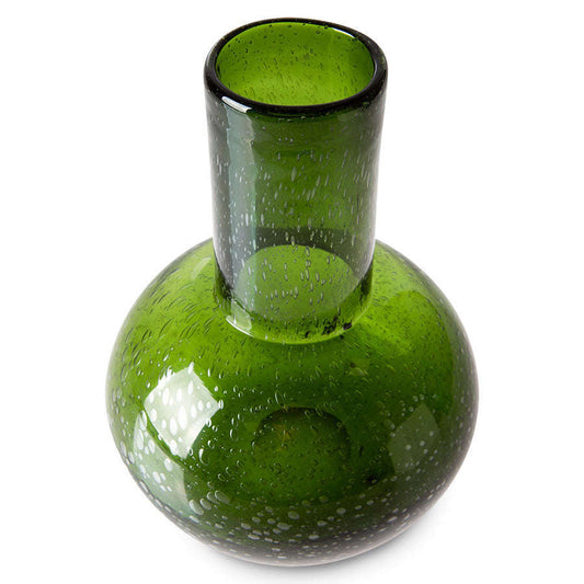 HKliving groen glas blown vaas M
