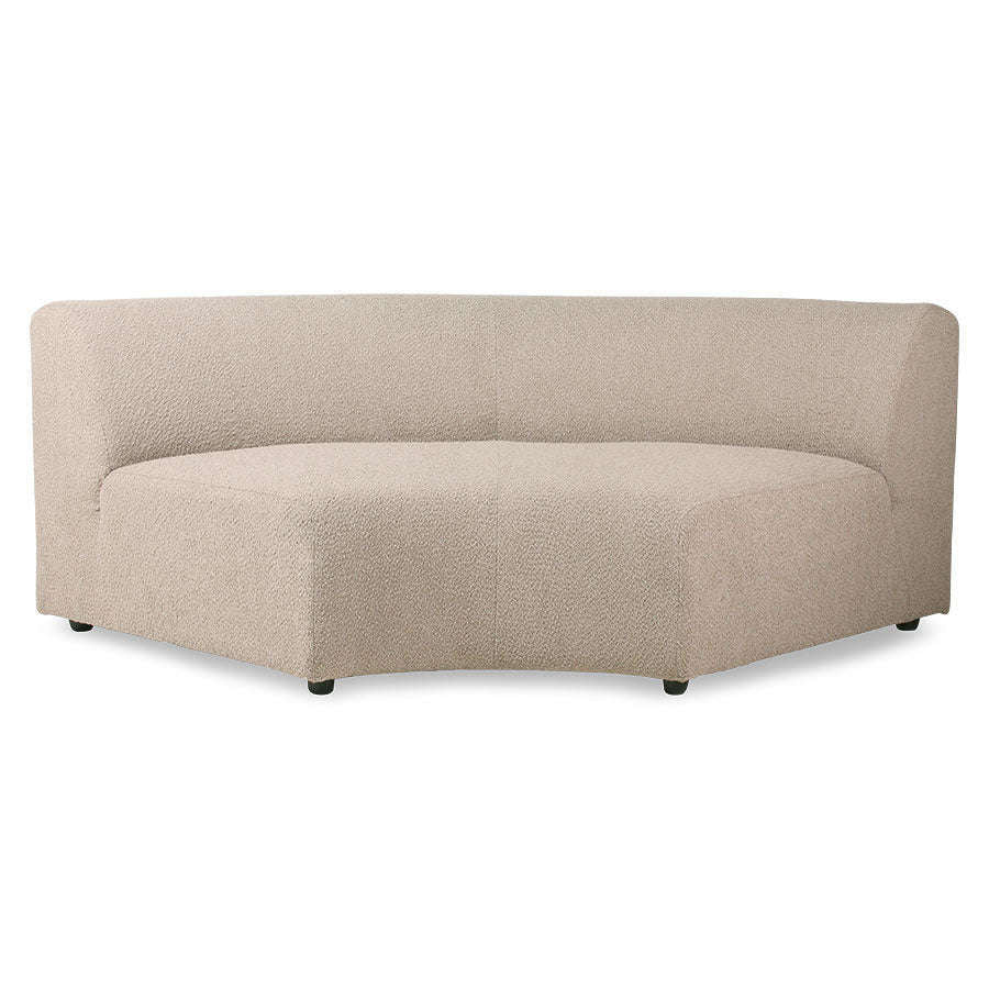 HKliving jax bank: element rond boucle taupe / beige