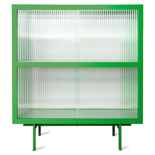 HKliving kast cupboard met geribbeld glas fern groen