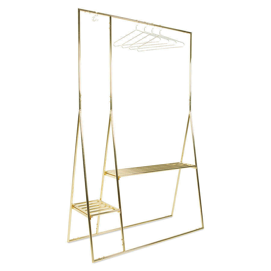 HKliving kledingrek met hanger/hook set brass