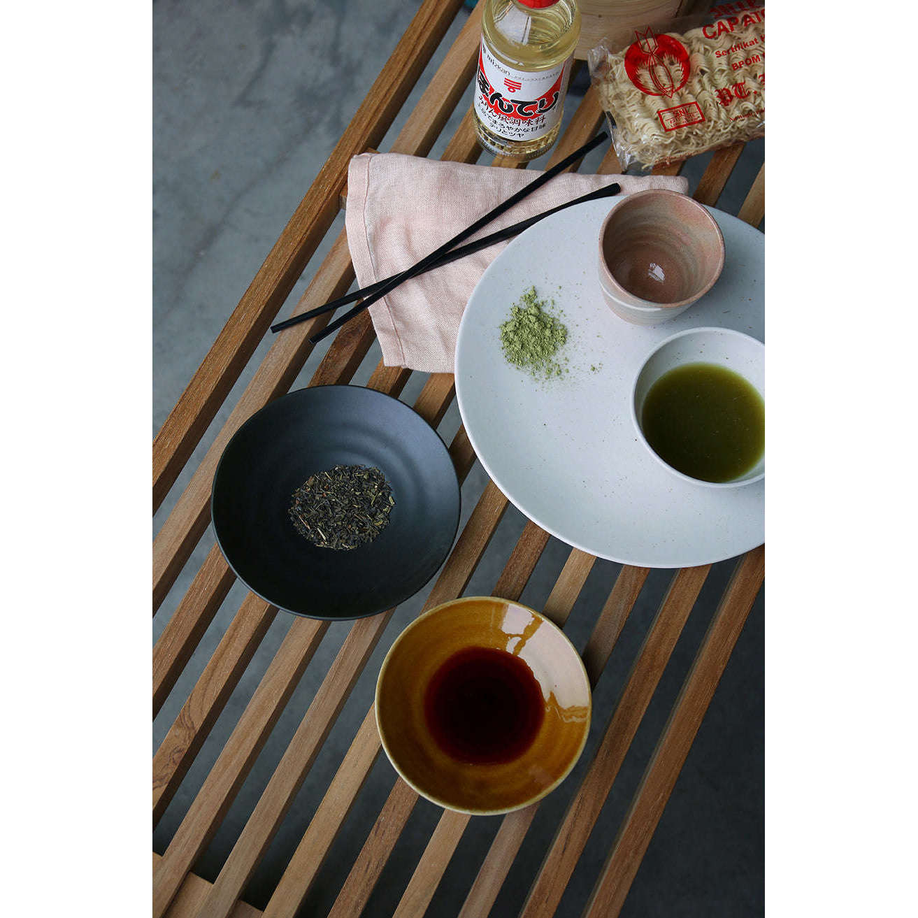 HKliving Kyoto ceramics: japanese desertbord mat zwart