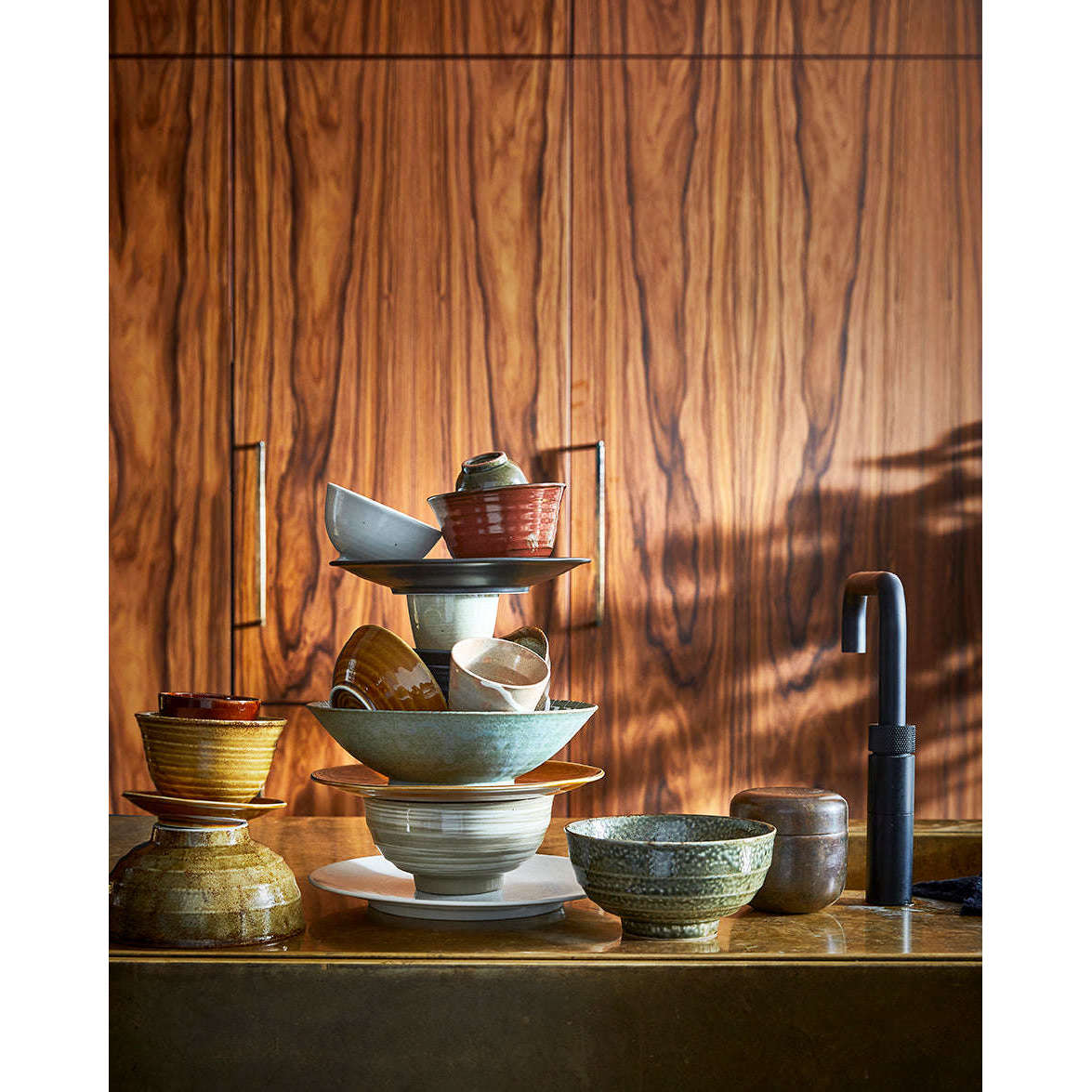 HKliving Kyoto ceramics: japanese small bord bruin