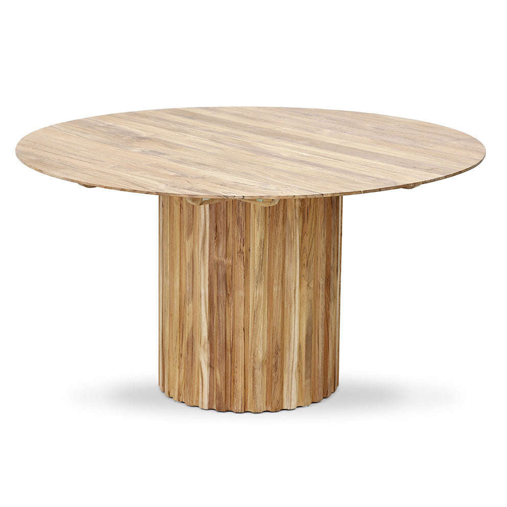 HKliving pillar eettafel rond teak