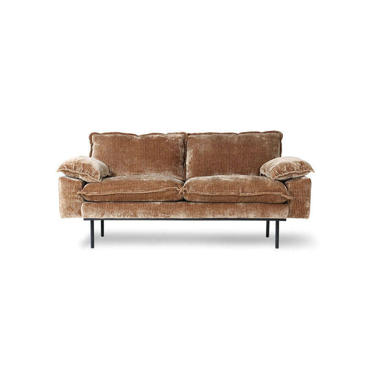 HKliving retro 2-zits bank velvet corduroy aged gold