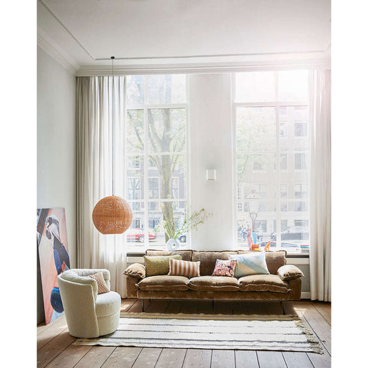 HKliving retro 2-zits bank velvet corduroy aged gold