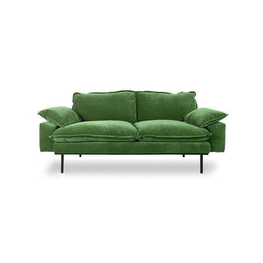 HKliving retro sofa: 2-zits royal velvet groen