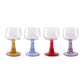 HKliving Swirl wijn glas hoog mixed colours (set van 4)