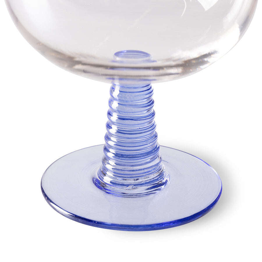 HKliving swirl wijn glas laag blauw