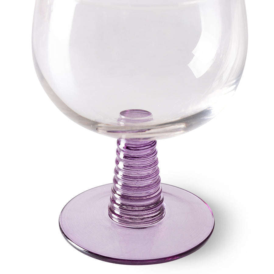 HKliving swirl wijn glas laag paars